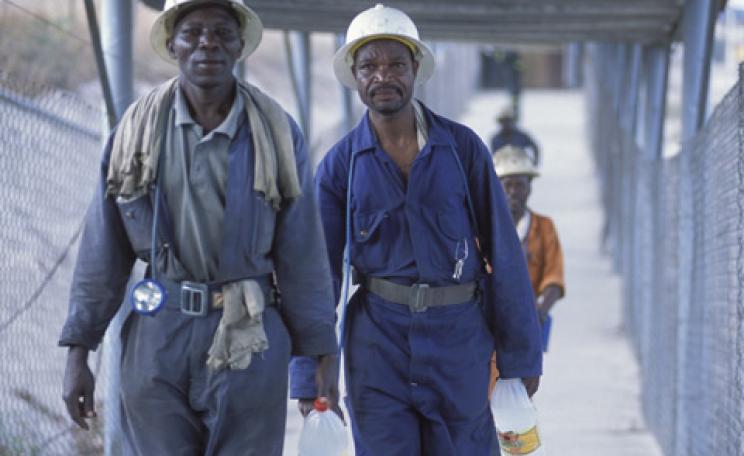 Mine workers at NFC Africa Mining shaft at Chimbishi - Credit: Christian Aid/David Rose